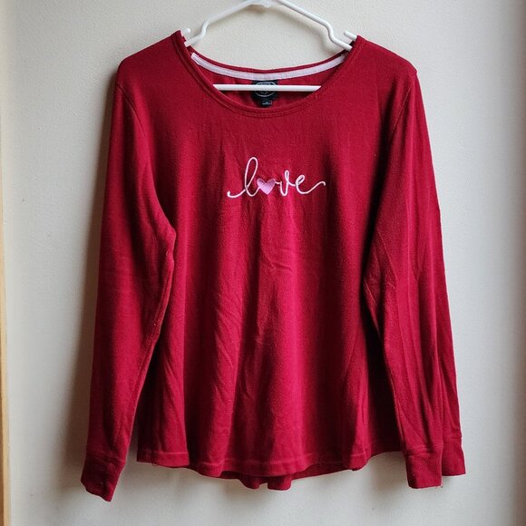 Laura Ashley Other - Laura Ashley Red "Love" Pajama Top Size Medium